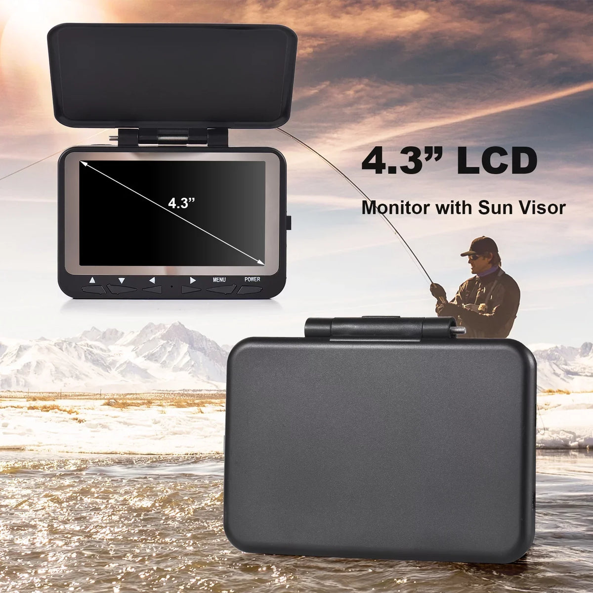 Lixada Underwater Fishing Camera 15M/30M LCD Fish Finder 1200TVL 8PCS IR LED Night Vision for Ice Boat Fishing