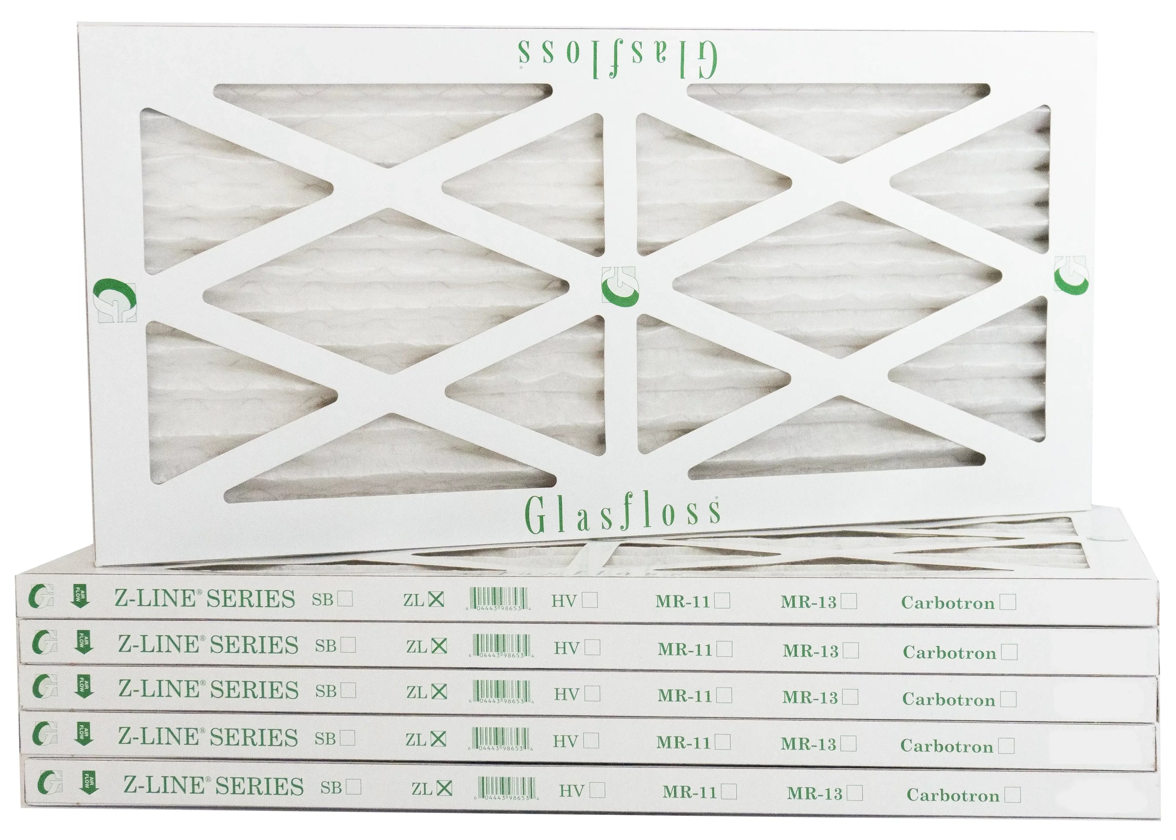 Glasfloss 20x34x1 - MERV 10 -Qty:6 - Furnace Air Filter - Made in USA (Actual Size: 19.5 x 33.5x7/8 inch)
