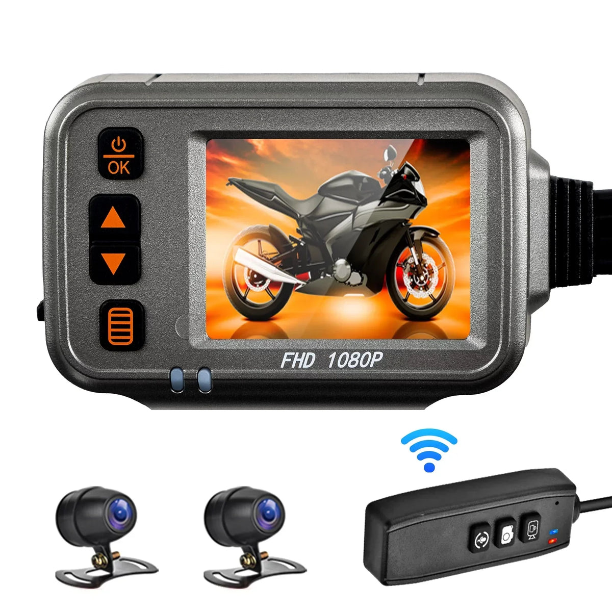 Dcenta Motorcycle Dash Cam, WiFi Dual 1080p Motorbike Camera, Parking , Full Body Waterproof Night Vision Safeguard Your Ride