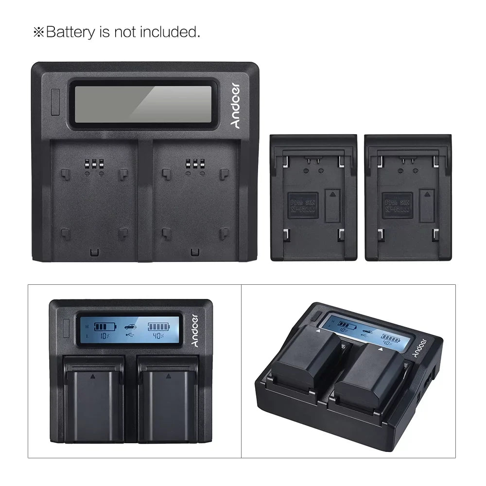 7299 NP-FZ100 Dual Channel LCD Battery Replacement for Sony A7III A9 A7RIII A7SIII