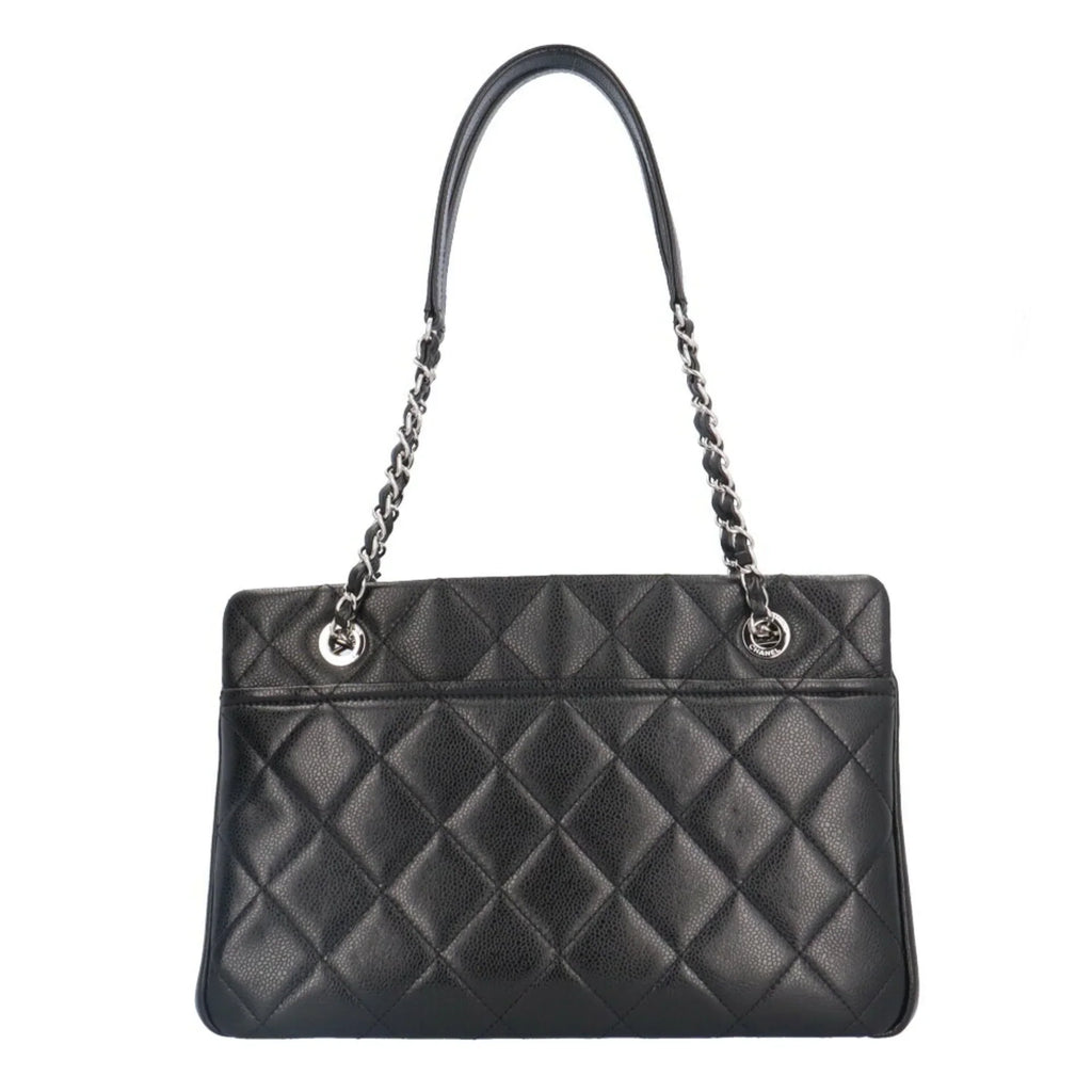 Pre-Owned CHANEL Cocomark Matelasse Shoulder Bag Caviar Skin A67294 Black Women's Chain BRB10010000013230 (Good)