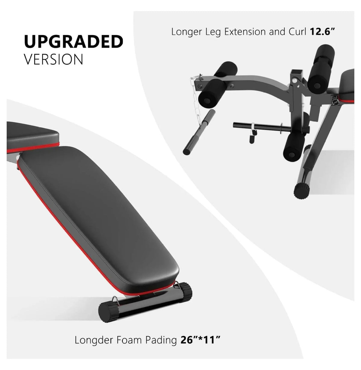 Adjustable Weight Bench Workout Bench with Leg Extension, Incline Decline Exercise Bench Strength Training Equipment Home Gym