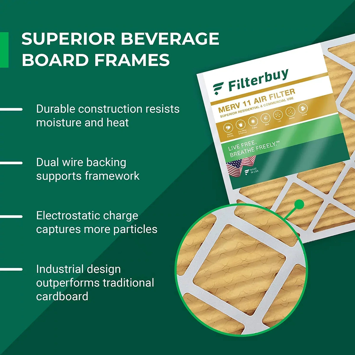 Filterbuy 8x20x4 MERV 11 Pleated HVAC AC Furnace Air Filters (12-Pack)
