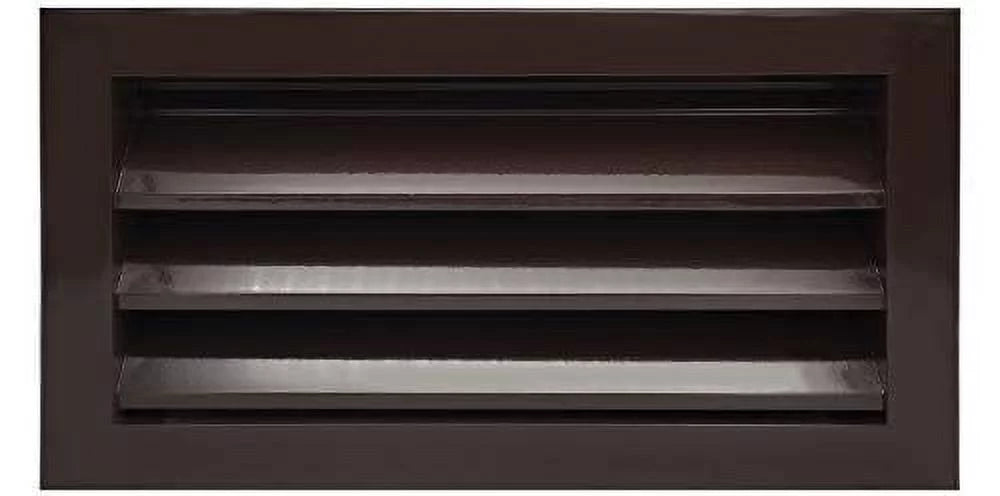 16"w X 8"h Crawl Space Aluminum Exterior Vent for Walls & Crawlspace - Rain & Waterproof Air Vent with Screen Mesh - HVAC Grille - Brown Outer Dimensions 17.5w x 9.5h