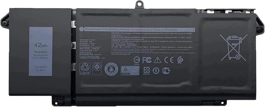 9JM71 HDGJ8 MHR4G 7FMXV TN2GY 4M1JN 1PP63 Laptop Battery Replacement for Dell Latitude 5320 7320 7420 7520 7520 7520 Series (11.4V 42Wh)