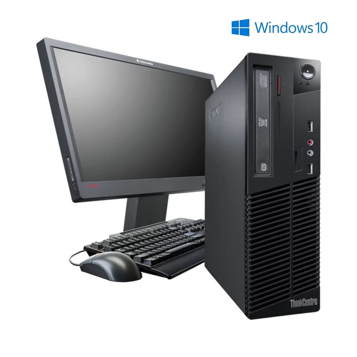 Pre-Owned Lenovo M91P Desktop Computer SFF PC Intel Core i5 3.2GHz Win10 Pro WiFi 8GB RAM 250GB HDD 19" Monitor- (Refurbished: Like New)