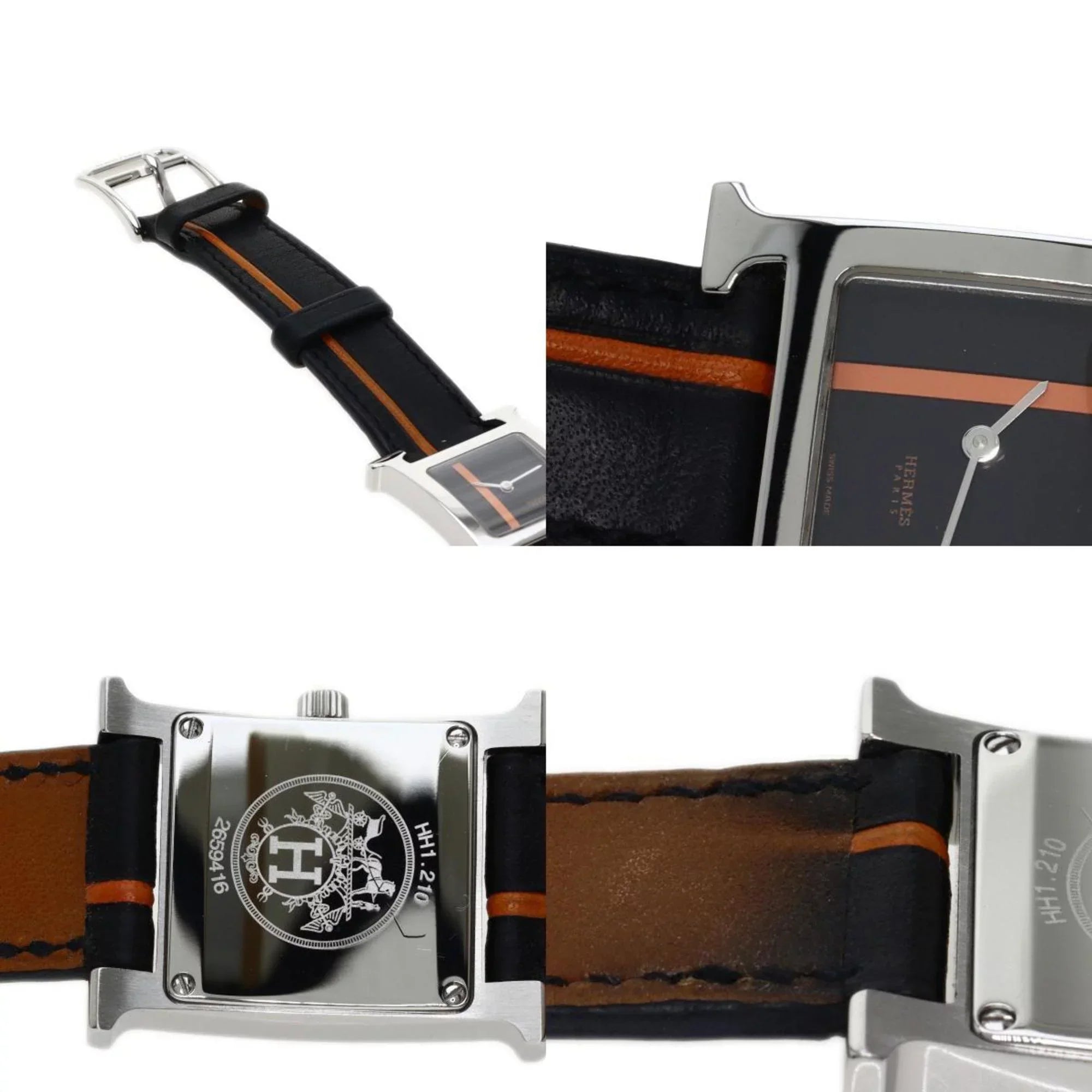 Pre-Owned Hermes HH1.210 H Watch Wristwatch Stainless Steel/Leather Women's HERMES (Good)