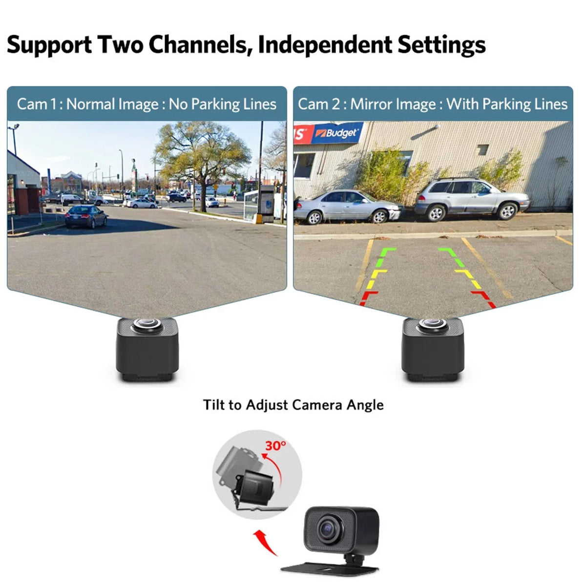 Digital Wireless Rear View Camera with 5″ HD Monitor, Wireless Backup Camera System Waterproof Reverse Camera for Trucks Under 33FT