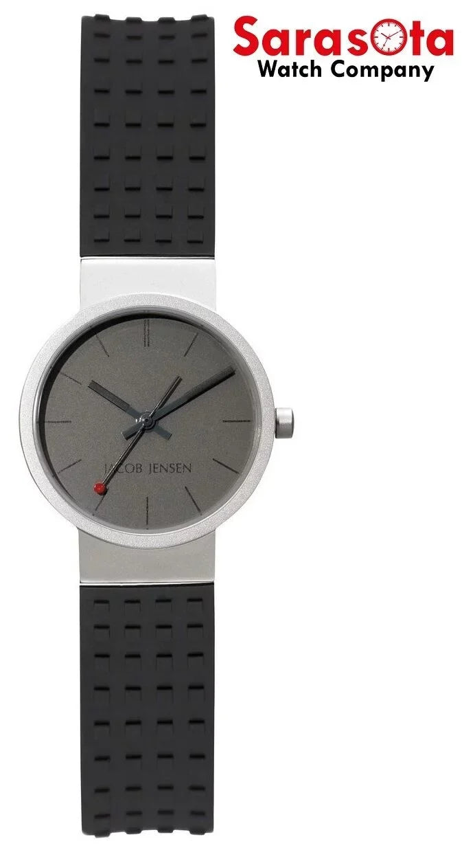 Jacob Jensen Clear Series 421 Gray Dial Titanium Black Rubber Women's Watch