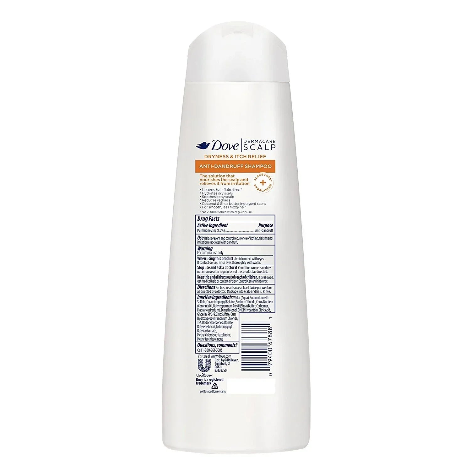 Dove Dermacare Scalp - Anti-Dandruff Shampoo - Dryness & Itch Relief - 12 Fl Oz (Pack Of 2)