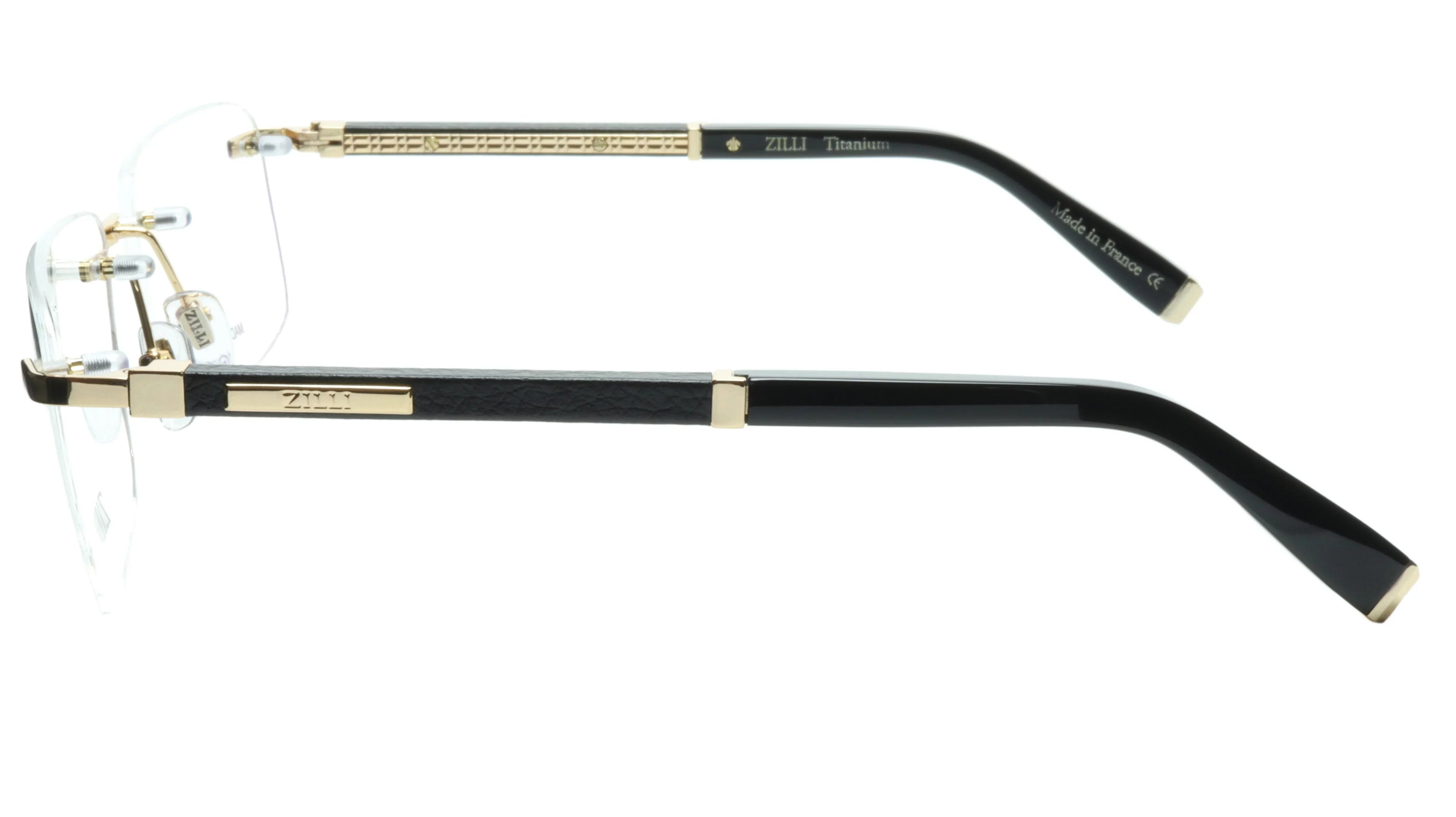 ZILLI Rimless Eyewear Made with Real Leather and High Quality Titanium