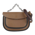 Pre-Owned MARNI Maruni shoulder bag SBMPZ12Q01 leather brown black 2WAY 3WAY handbag messenger shopping tote chain (Good)