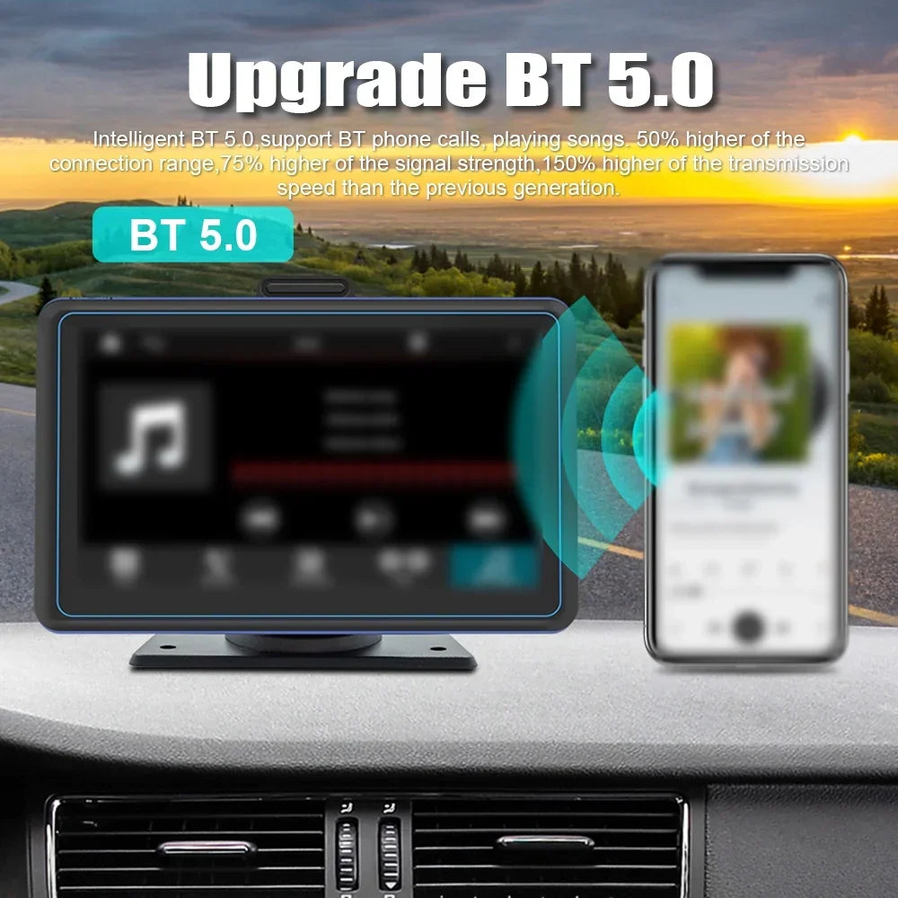 Apexeon Car Stereo,Camera Dual MP5 Player Dual USB Car Audio Portable Car 7'' 720P 5.0  Compatible Car Stereo 5.0 Compatible USB BT Receiver BT 5.0 12 Auto Compatible Android Stereo 720P Car