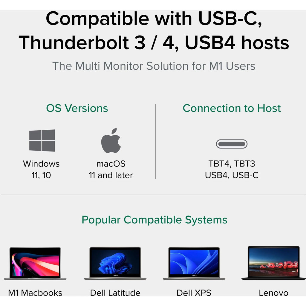 Plugable 13-in-1 USB C Docking Station Dual Monitor, 100W Charging, Dual 4K Displays 2x HDMI or 2x DisplayPort, Compatible with Mac, Windows, Thunderbolt 3 / 4, USB-C (5x USB, Ethernet, SD Card Reader