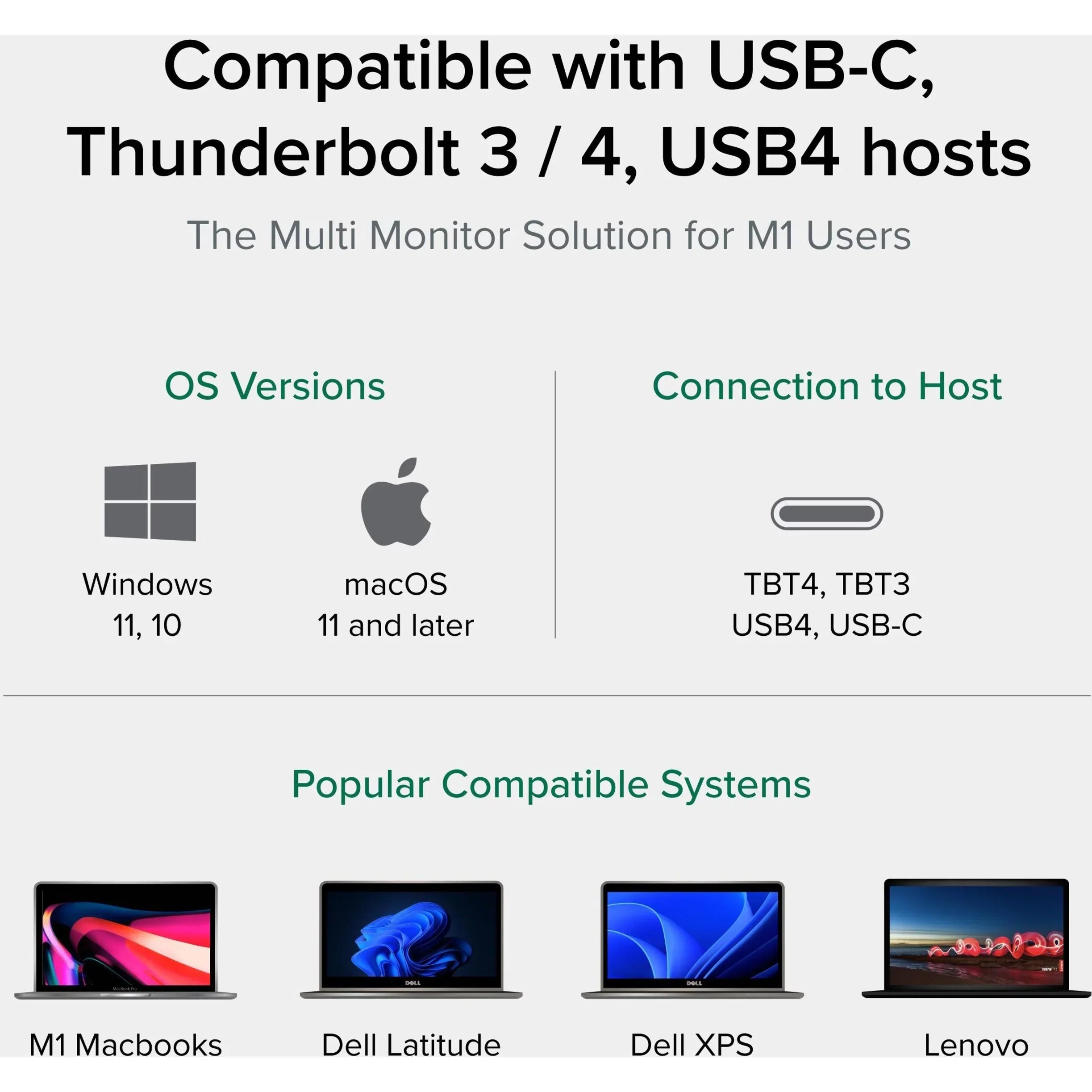 Plugable 13-in-1 USB C Docking Station Dual Monitor, 100W Charging, Dual 4K Displays 2x HDMI or 2x DisplayPort, Compatible with Mac, Windows, Thunderbolt 3 / 4, USB-C (5x USB, Ethernet, SD Card Reader