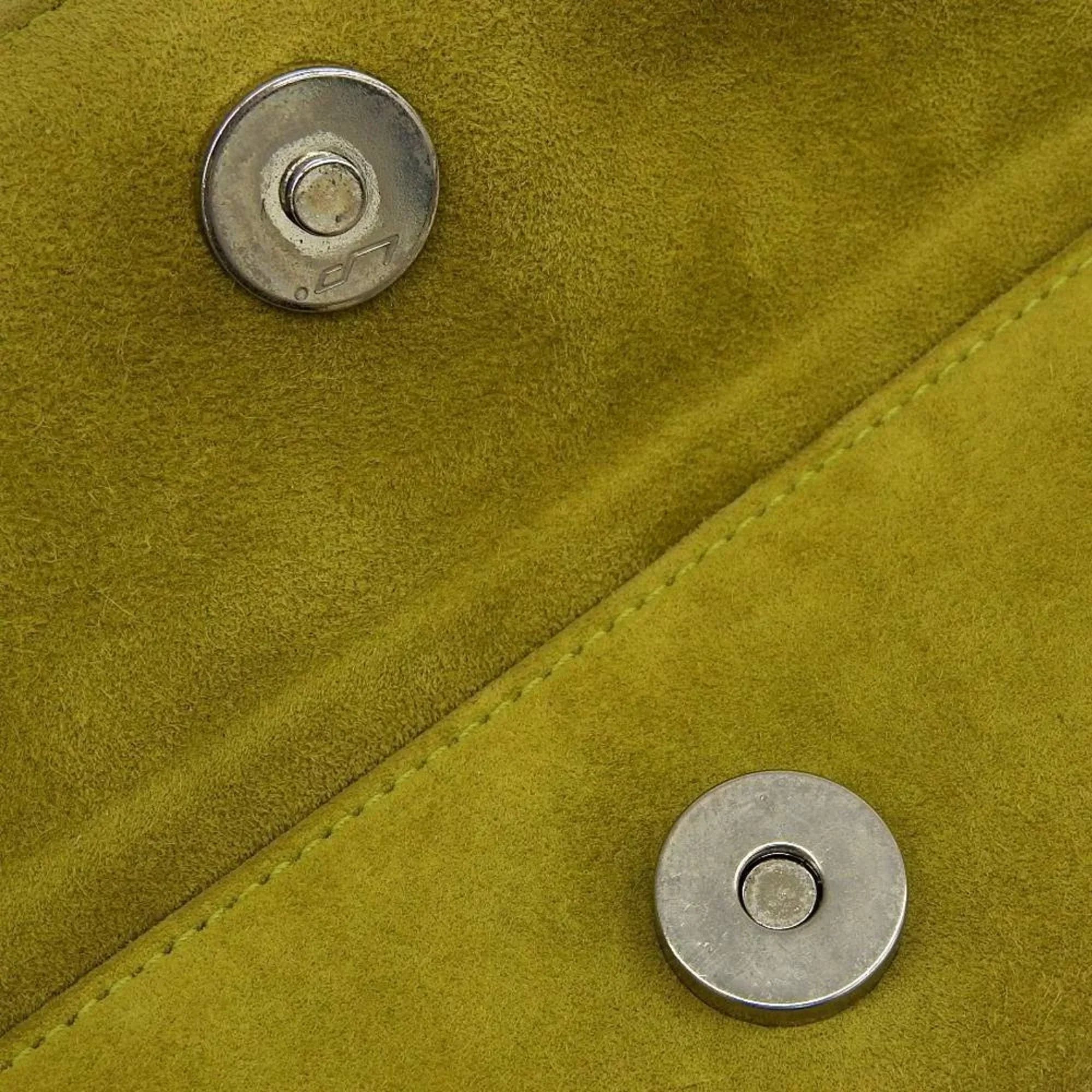 Pre-Owned Salvatore Ferragamo SALVATORE FERRAGAMO Gancini One Shoulder Bag Suede Green BC217651 (Good)