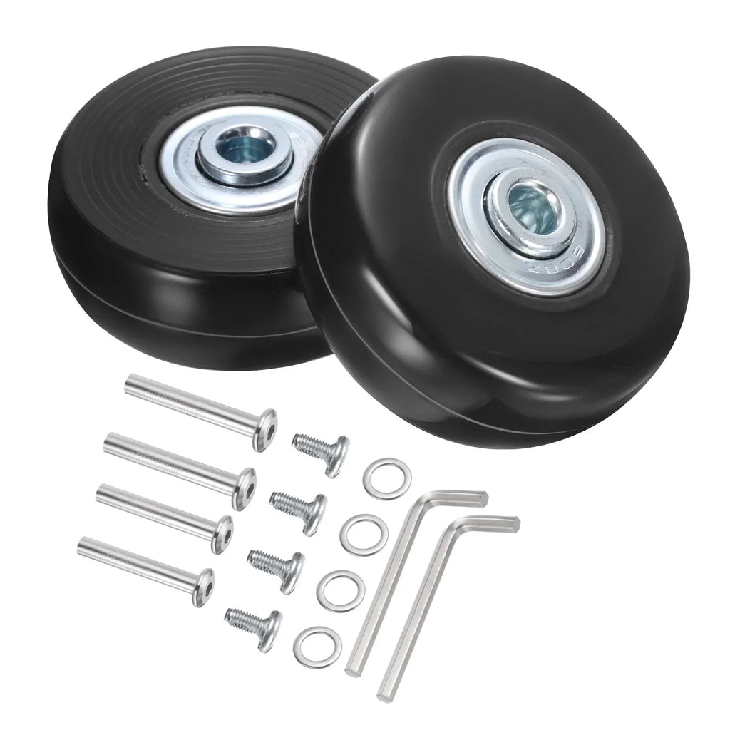 Uxcell Luggage Wheels Replacement 51 x 17 mm/2" x 0.7" for Suitcase, Black, 2 Set