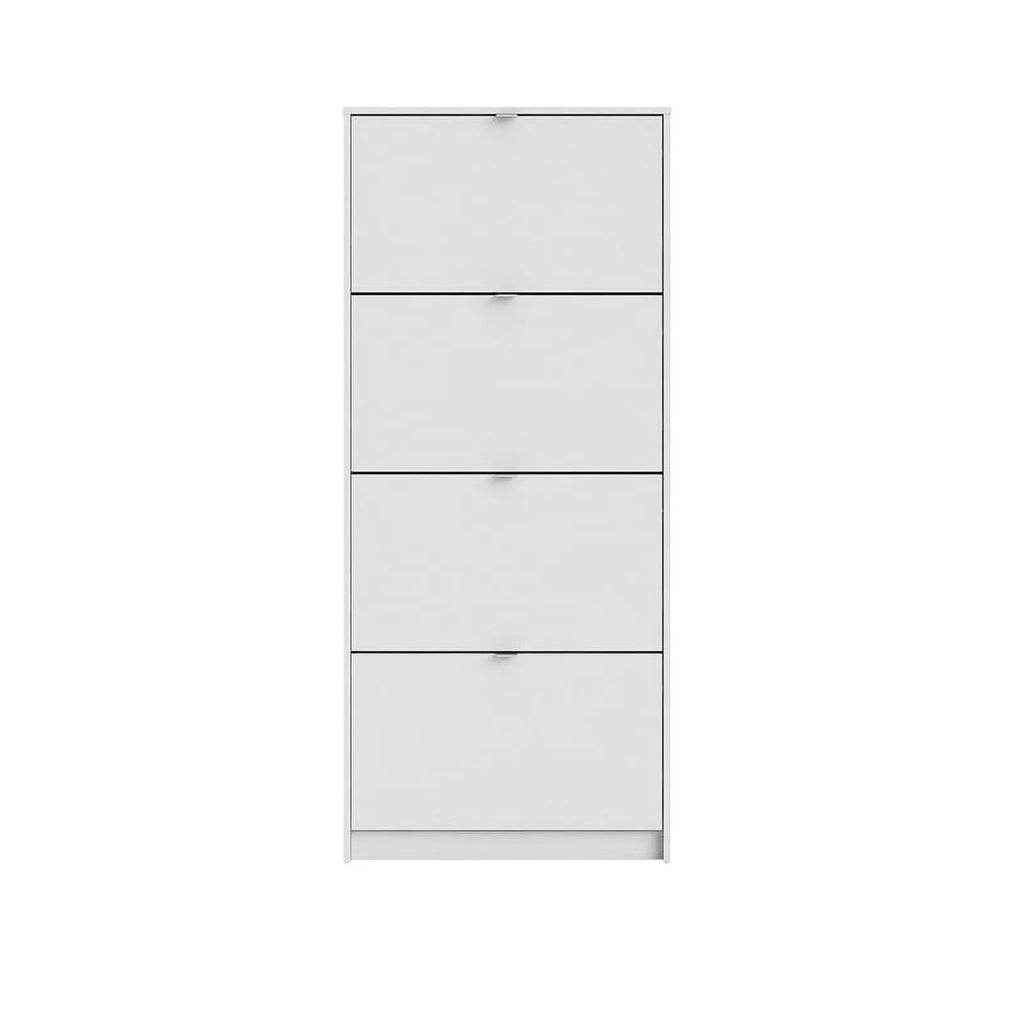 Allora Contemporary 4 Drawer Shoe Cabinet in White