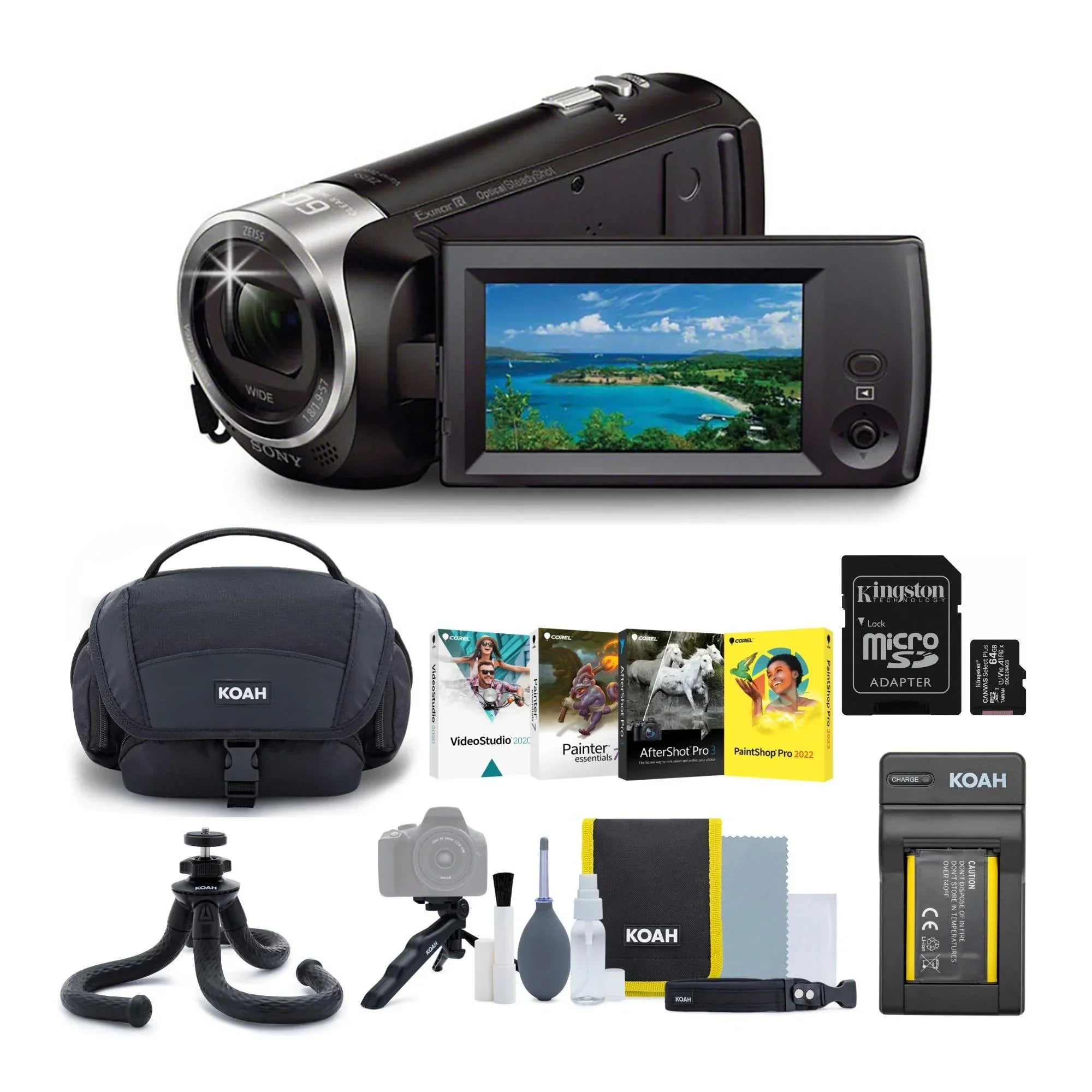 Sony Handycam 1080p Full HD Camcorder with Exmor R CMOS Sensor (Black) Bundle