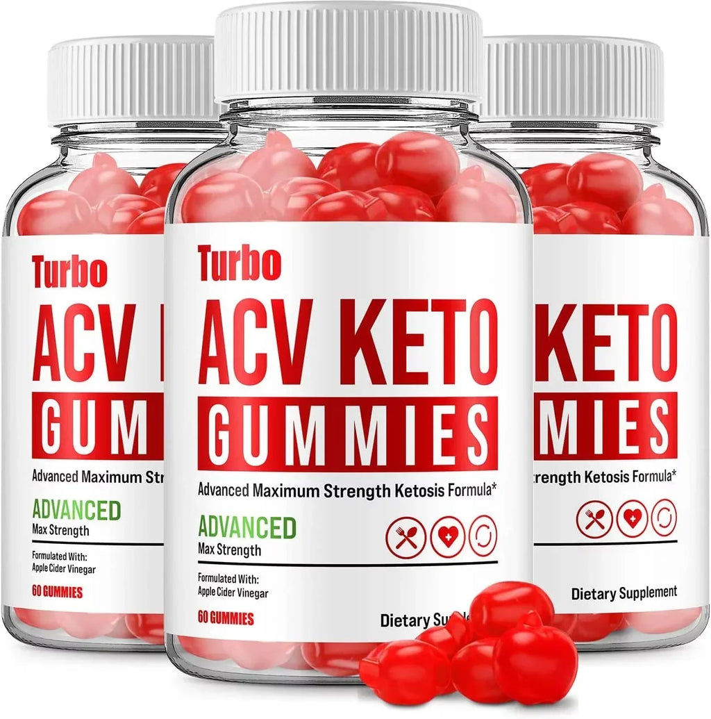 3 Pack Turbo ACV Keto Gummies Turbo ACV + Keto Advanced Keto Formula Plus Apple Cider Vinegar Keto Gummies Dietary Supplement B12 Beet Root Juice Men Women 180 Gummies