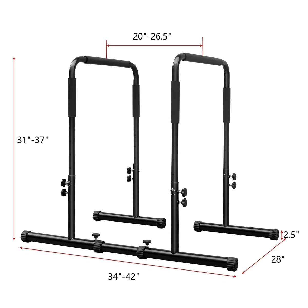 JOLLY JAUNTS Adjustable Dip Bar, Versatile High Strength Push Up Stand with Sponge Wrap, Easy Assembly Dip Station Functional for Rehabilitation Training, Sports Training