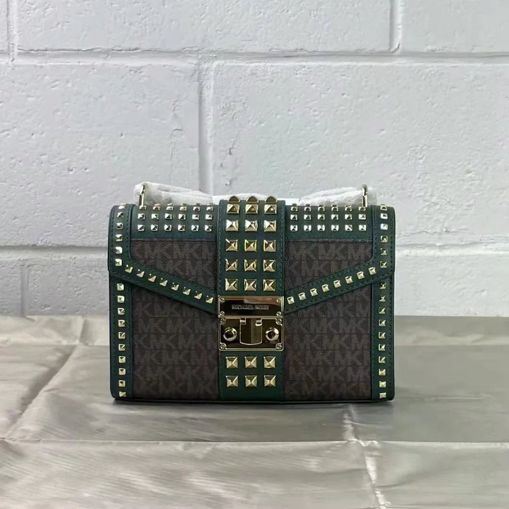 Michael Kors Rose 35F1Gx0L2B Medium Flap Shldr Messenger Bag In Racing Green