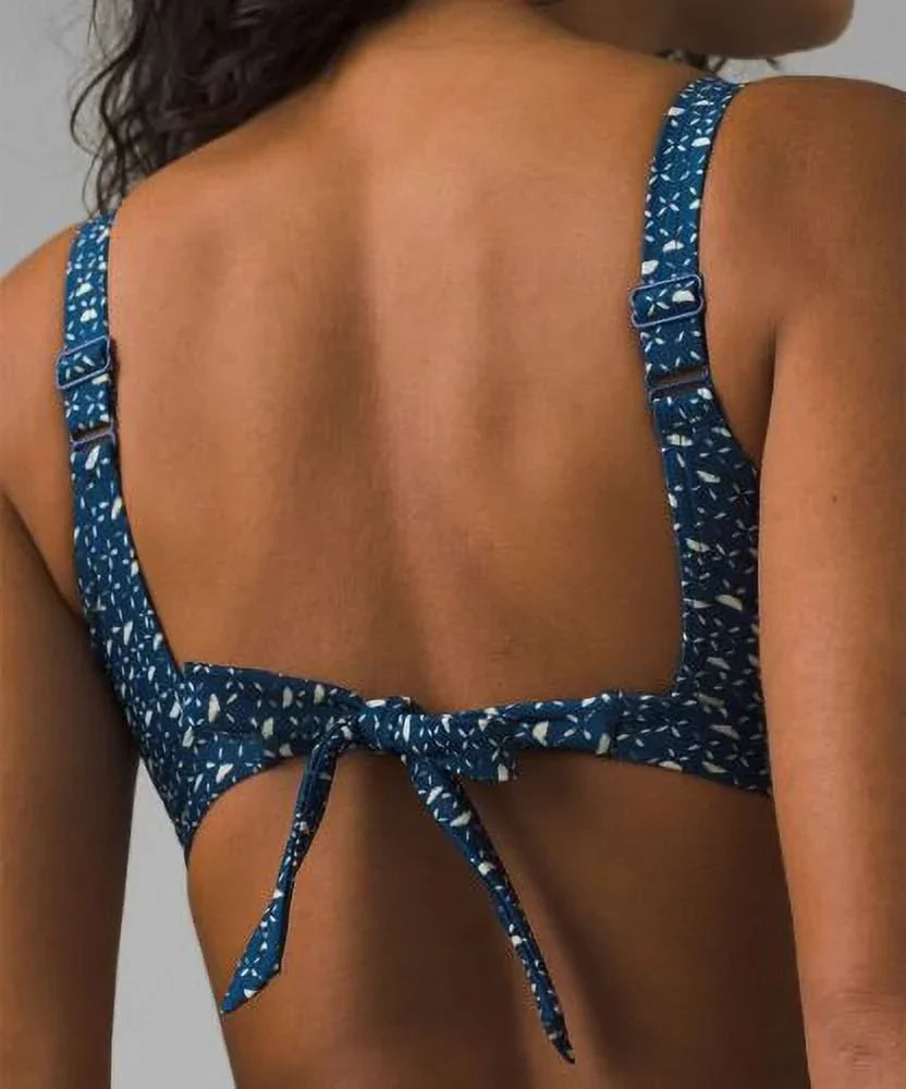 prAna Abella Size Small (S) 34 D-Cup Underwire Bikini Top Deep Indigo Cha Cha