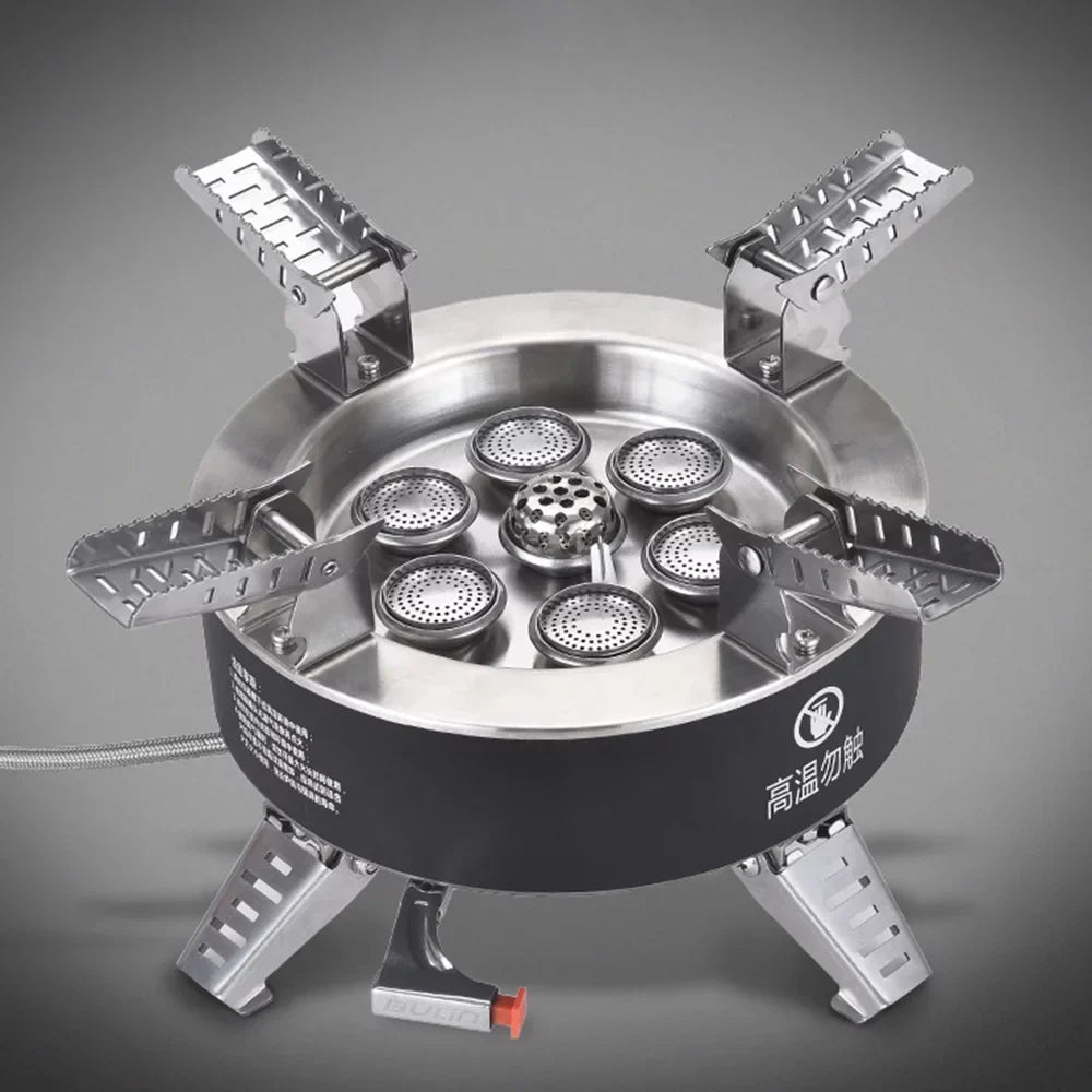 BULIN 18000W High-power Camping Stove with Piezo Ignition Windproof Seven-core Gas Stove Foldable Backpacking Stove For Fishing Hiking Traveling
