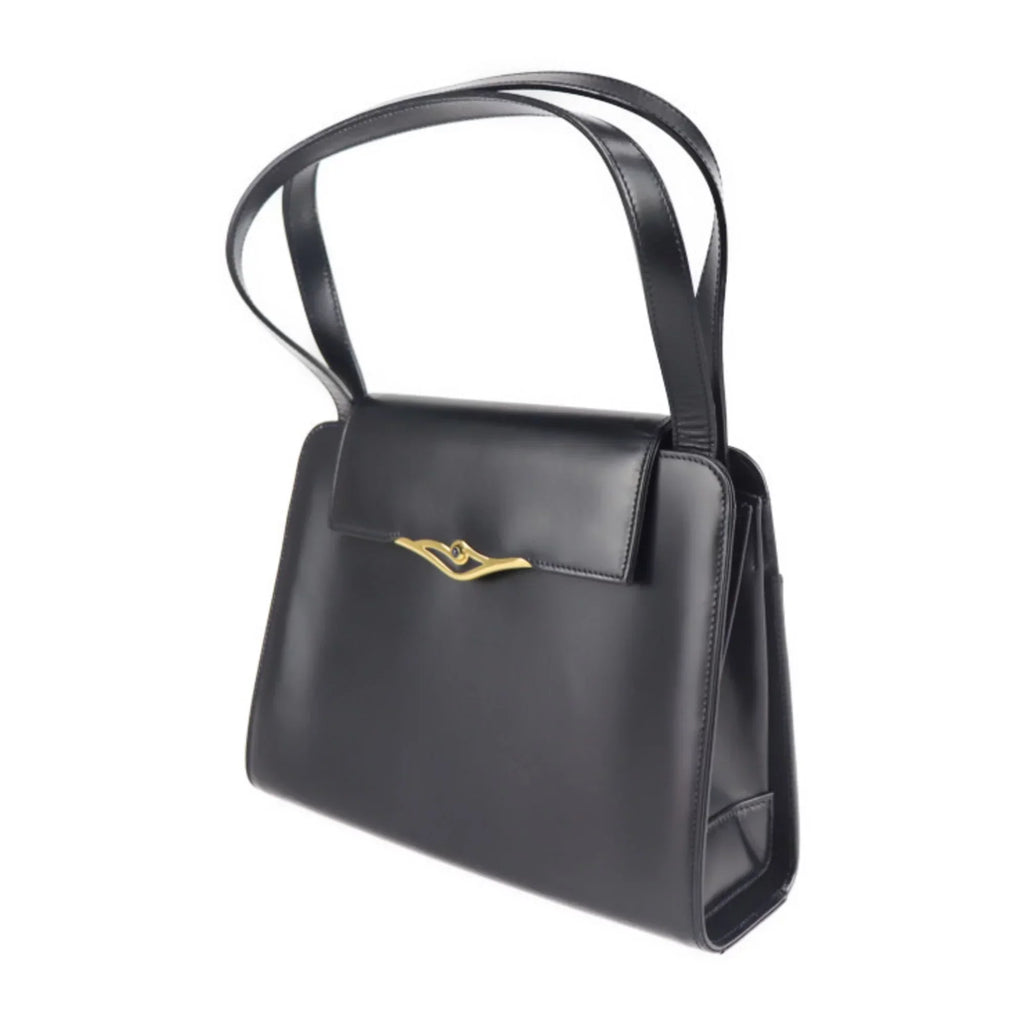 Pre-Owned CARTIER Cartier sapphire line handbag calf dark navy mini bag (Good)