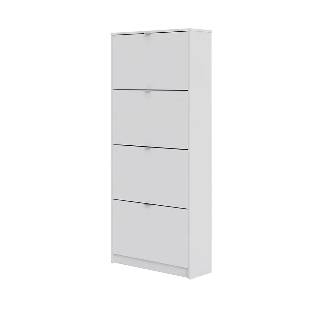 Allora Contemporary 4 Drawer Shoe Cabinet in White