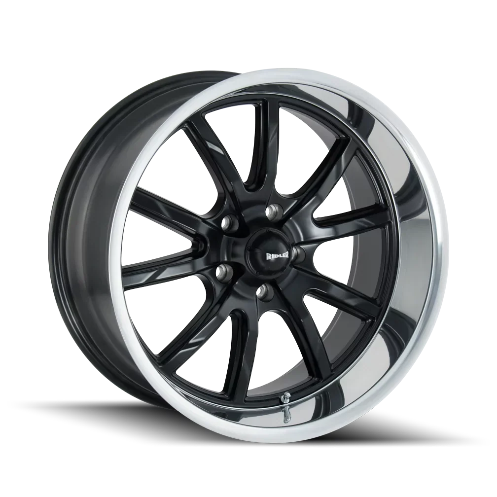 RIDLER 650 20X10 5X120.65 0ET 83.82CB MATTE BLACK/POLISHED LIP