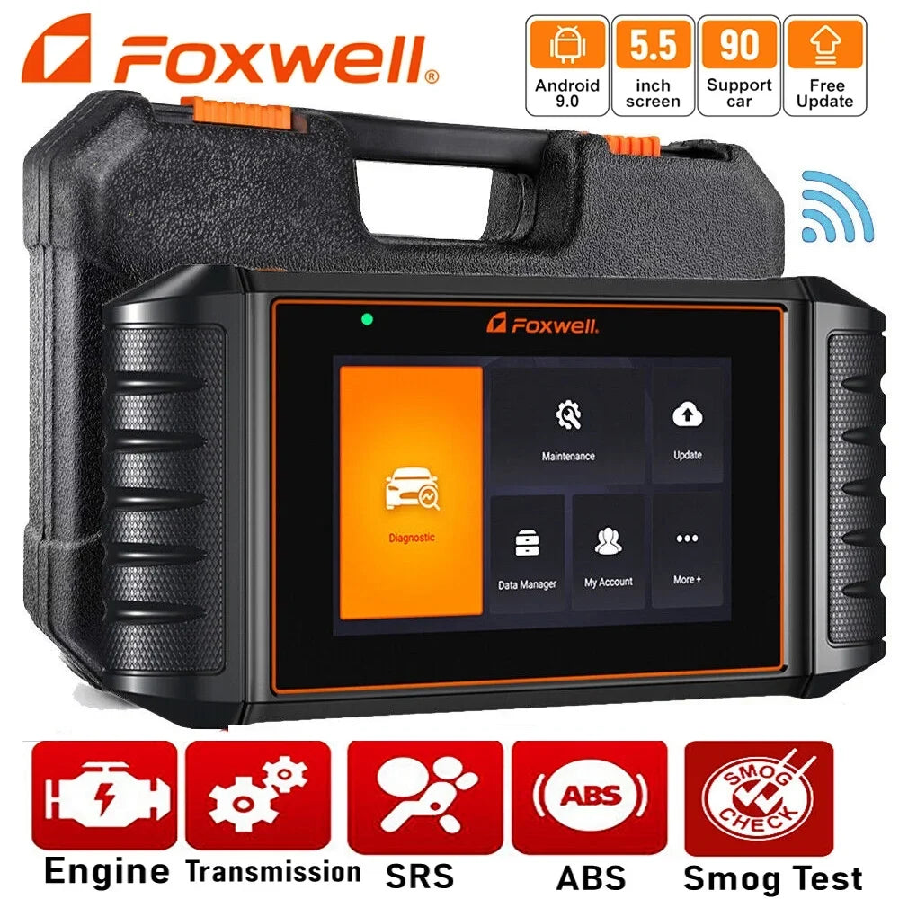 Foxwell NT706 OBD2 Scanner Transmission SRS ABS Engine Code Reader Automotive Diagnostic Tool Full OBDII Functions Live Data Turn off MIL OBDII EOBD Car Scanner Auto VIN Andorid 9.0 5.5'' Touchscreen