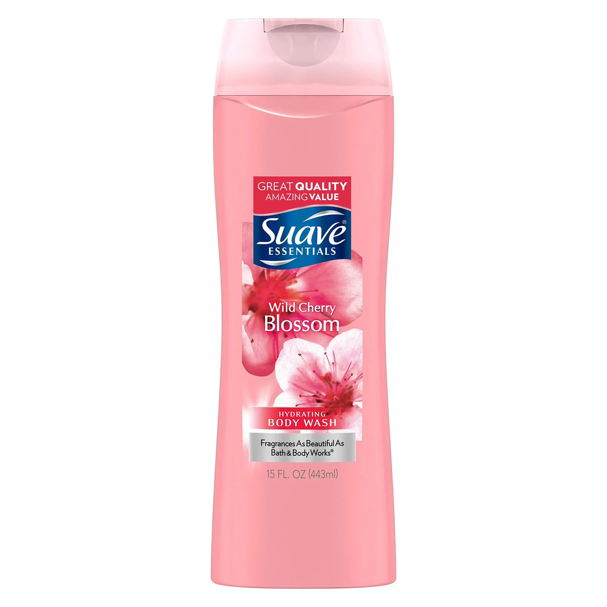 Suave Essentials Body Wash, Wild Cherry Blossom, 15 Ounce (Pack Of 3)