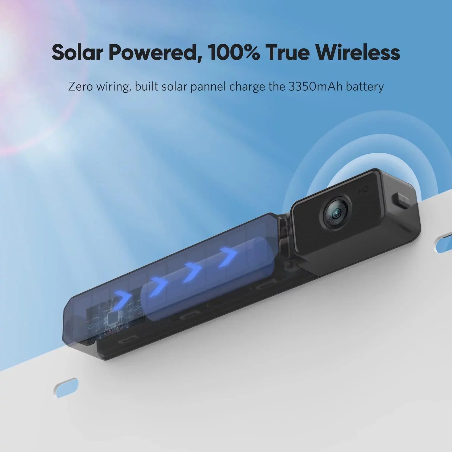 Foxpark Solar RV Backup Camera Reverse Camera with Dual Camera for Campervans, 1080P Rear View Back Up Dual Camera System for Five-Wheeled Trailer Motorhome