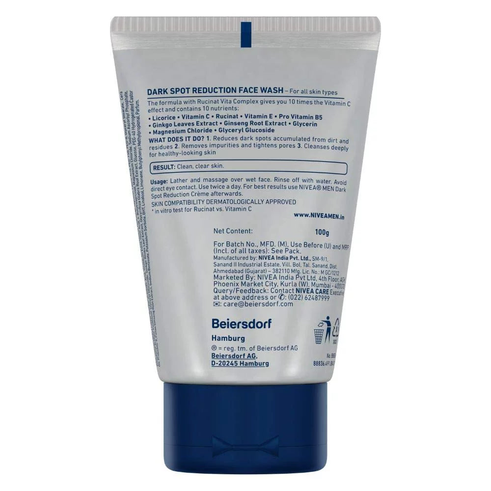 NIVEA MEN Dark Spot Reduction Face Wash 100 g (Pack of 3)