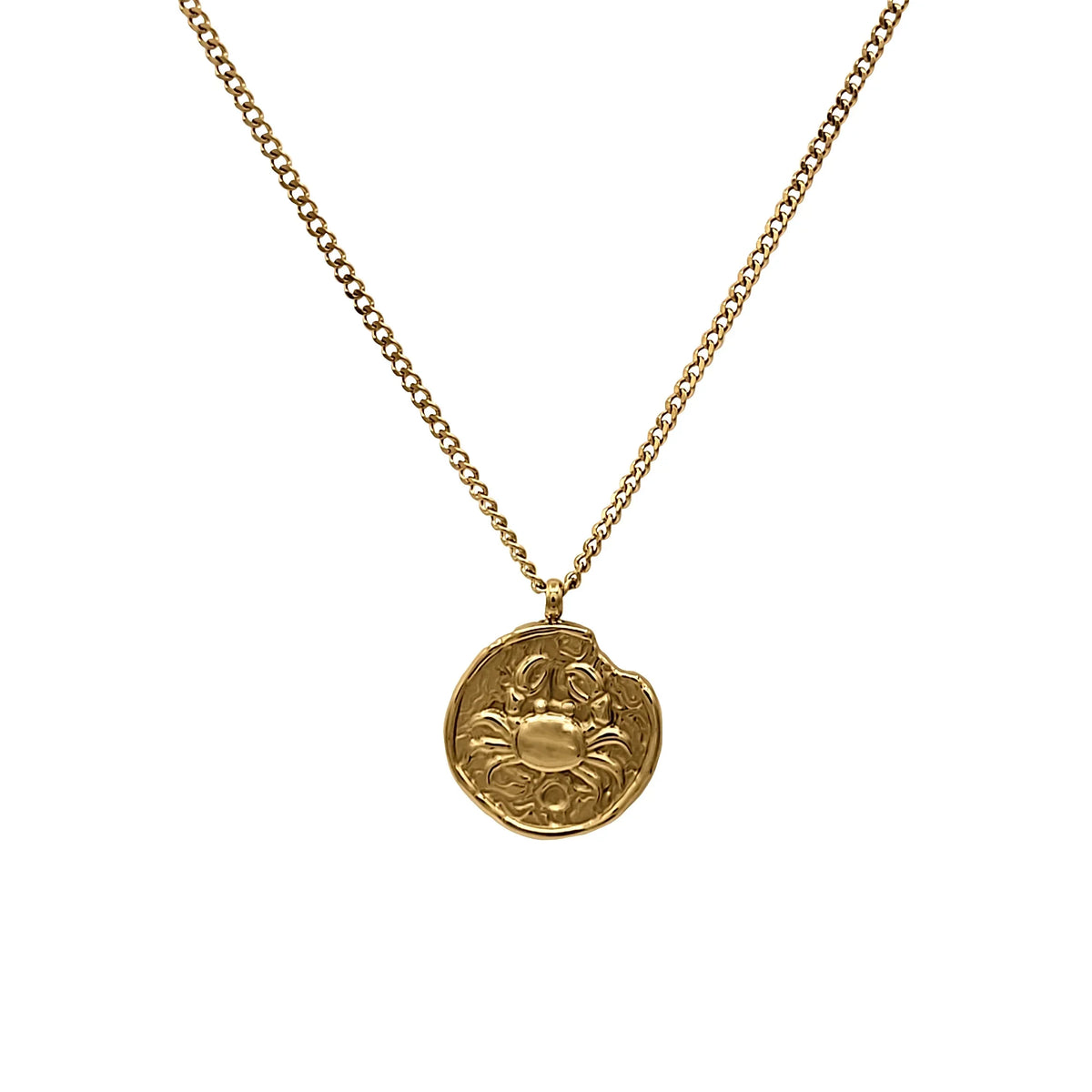 Blue Box Boutique Inc Gold Stainless Steel Cancer Zodiac Pendant Necklace for Women, Teens | Horoscope, Birthday Gift