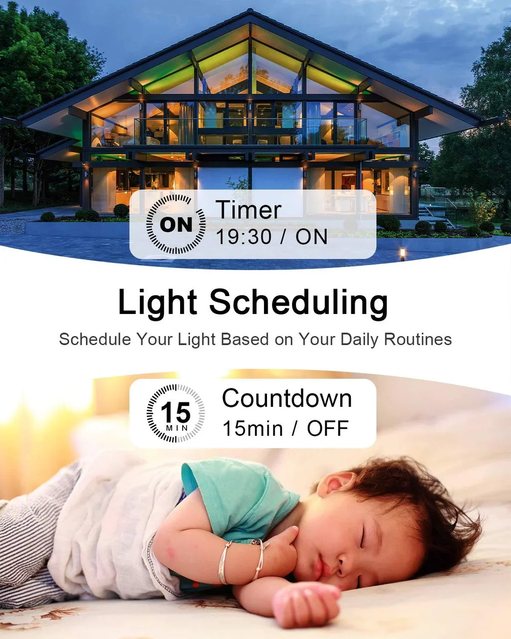 Smart Light Switch - Thinkbee 2.4Ghz WiFi Wireless Light Switch kit, Compatible with Alexa, Google Assistant and IFTTT, Outdoor 1969ft Indoor 164ft Remote Control, No Hub Required, Ceiling LED Lamp