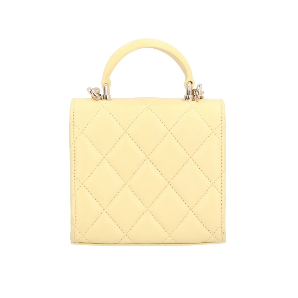 Pre-Owned CHANEL Matelasse Shoulder Bag Lambskin AP2682 Yellow Women's (Good)