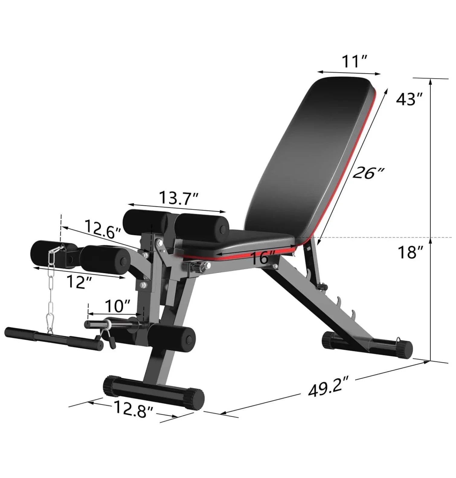 Adjustable Weight Bench Workout Bench with Leg Extension, Incline Decline Exercise Bench Strength Training Equipment Home Gym