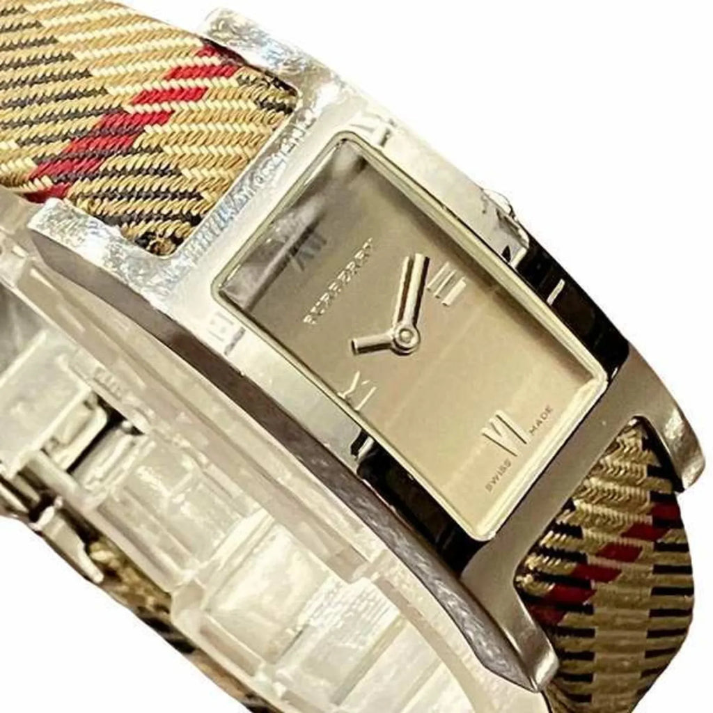 Pre-Owned Burberry BU1015 Quartz Check Square Watch Women's (Good)