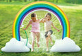Rainbow Sprinkler Toy for Kids, Inflatable Pool Summer Fun Spray Water Toy, Outdoor Backyard for Children Infants Toddlers, Boys, Girls 3 4 5 6 7 8 Year Old