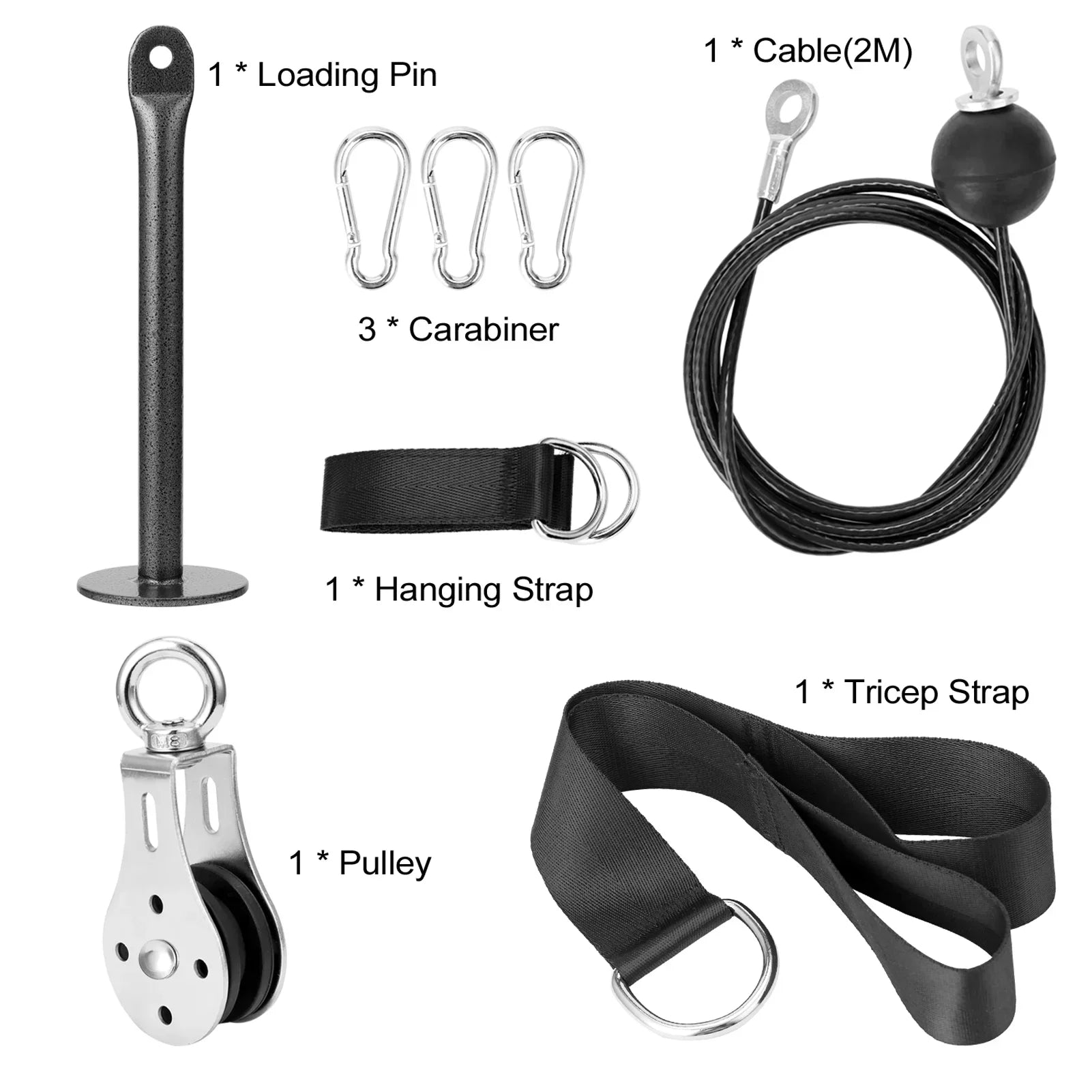Meterk Fitness DIY Pulley Cable Machine Attachment System Loading Pin Lifting Arm Biceps Triceps Blaster Hand Strength Training Equipment