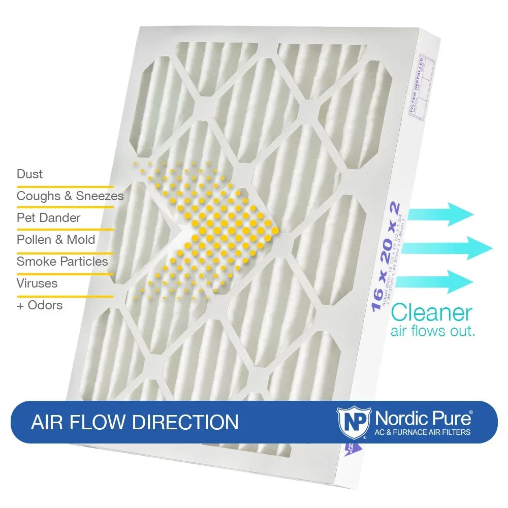 Nordic Pure 24x30x2 Pleated Air Filters MERV 14 Plus Carbon 3 Pack