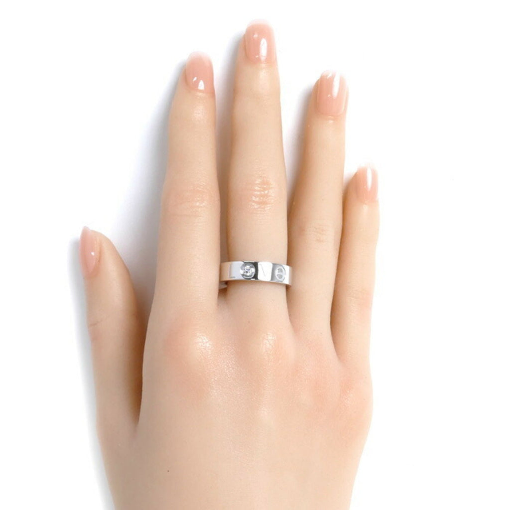 Pre-Owned CARTIER Cartier K18WG White Gold Love Ring 1P Diamond 14.5 Size 55 9.8g 2006 Limited Edition Women's (Good)