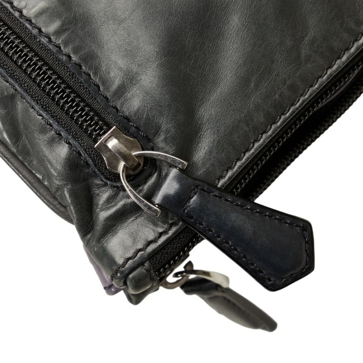 Pre-Owned Berluti Second Bag Clutch Gray Purple Leather Men's (Good)
