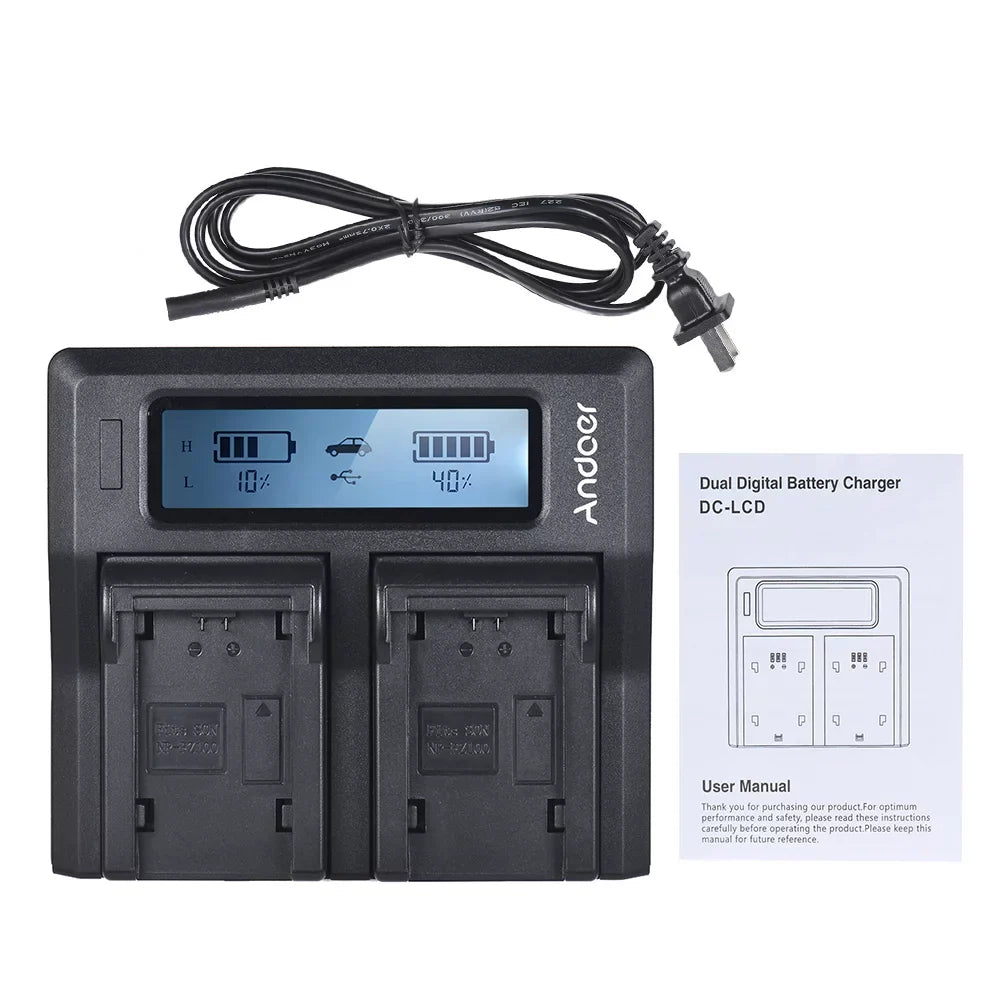 7299 NP-FZ100 Dual Channel LCD Battery Replacement for Sony A7III A9 A7RIII A7SIII