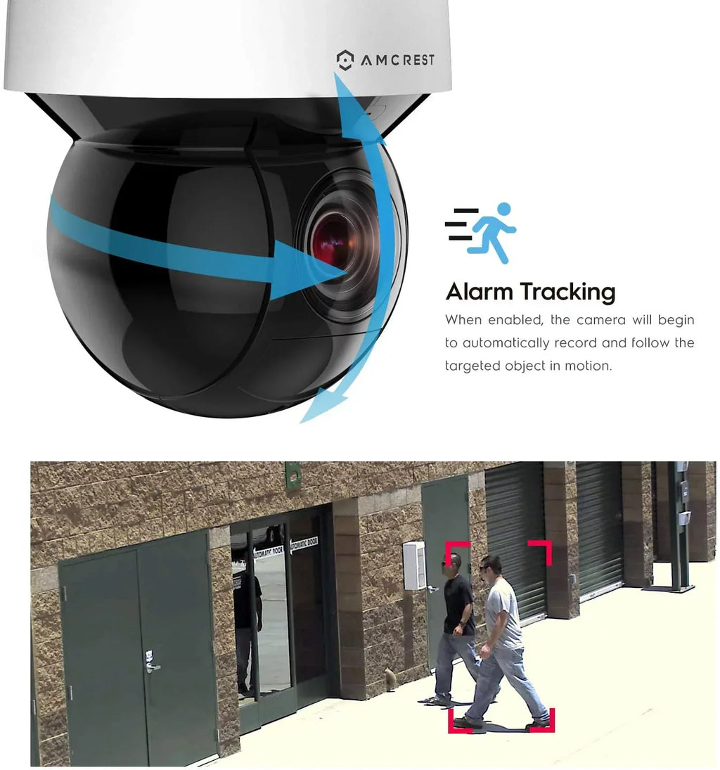 Amcrest 4MP Outdoor PTZ POE + IP Camera Pan Tilt Zoom (Optical 32x Motorized) UltraHD POE+ Camera Security Speed Dome, People and Vehicle Detection AI, 492ft Night Vision POE+ (802.3at) IP4M-1083EW-AI