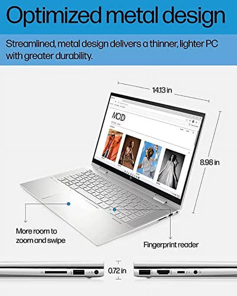 HP 2022 Latest Envy X360 2-in-1 Laptop | 15.6" FHD IPS Touchscreen | Intel 12-Core i7-1260P | 32GB DDR4 1TB NVMe SSD | WiFi 6 | Thunderbolt4 | HDMI2.1 | Backlit KB | Fingerprint | Windows 11 Home