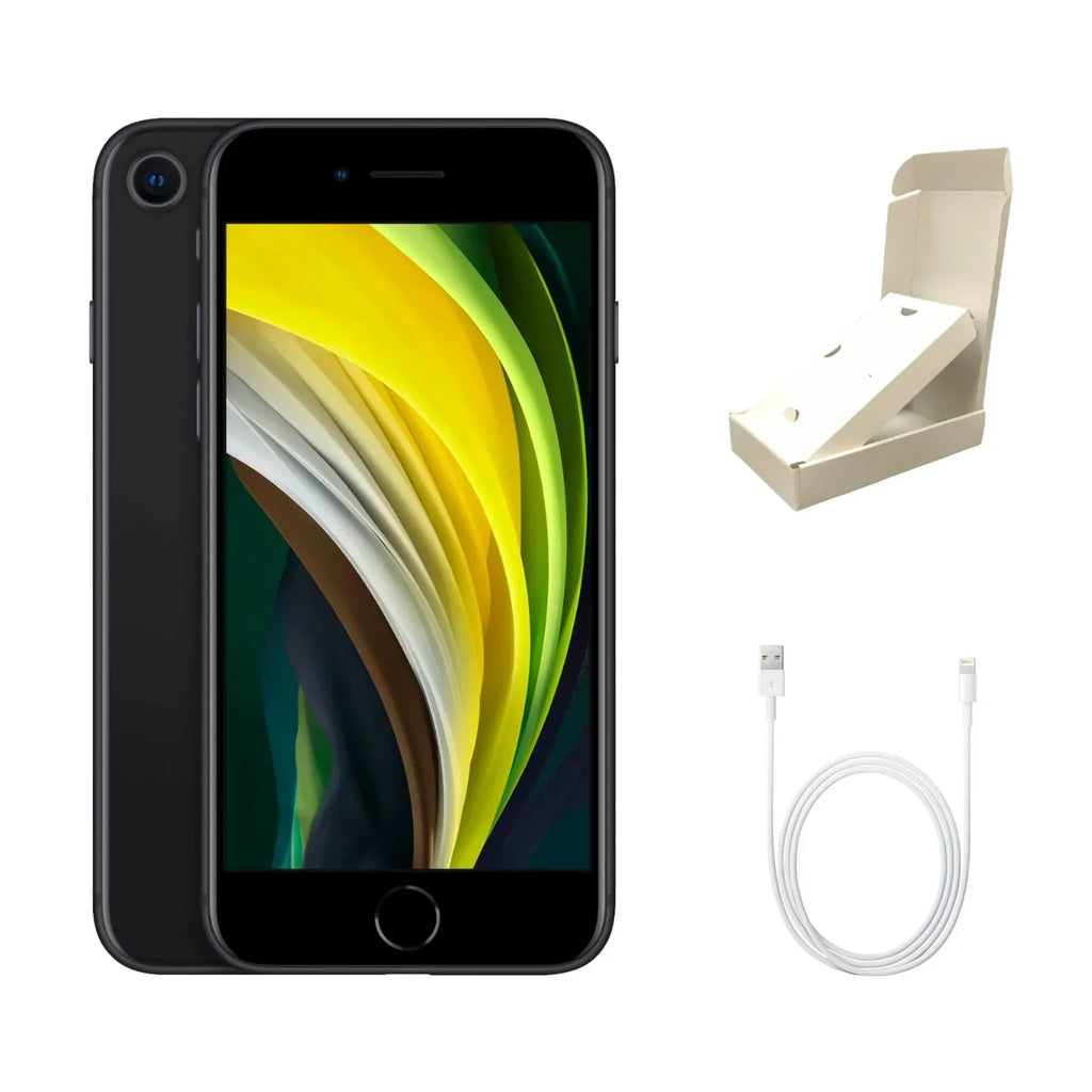 Restored Apple iPhone SE (2nd Gen) A2275 (Fully Unlocked) 64GB Black (Grade A) w/ Gift Box (Refurbished)