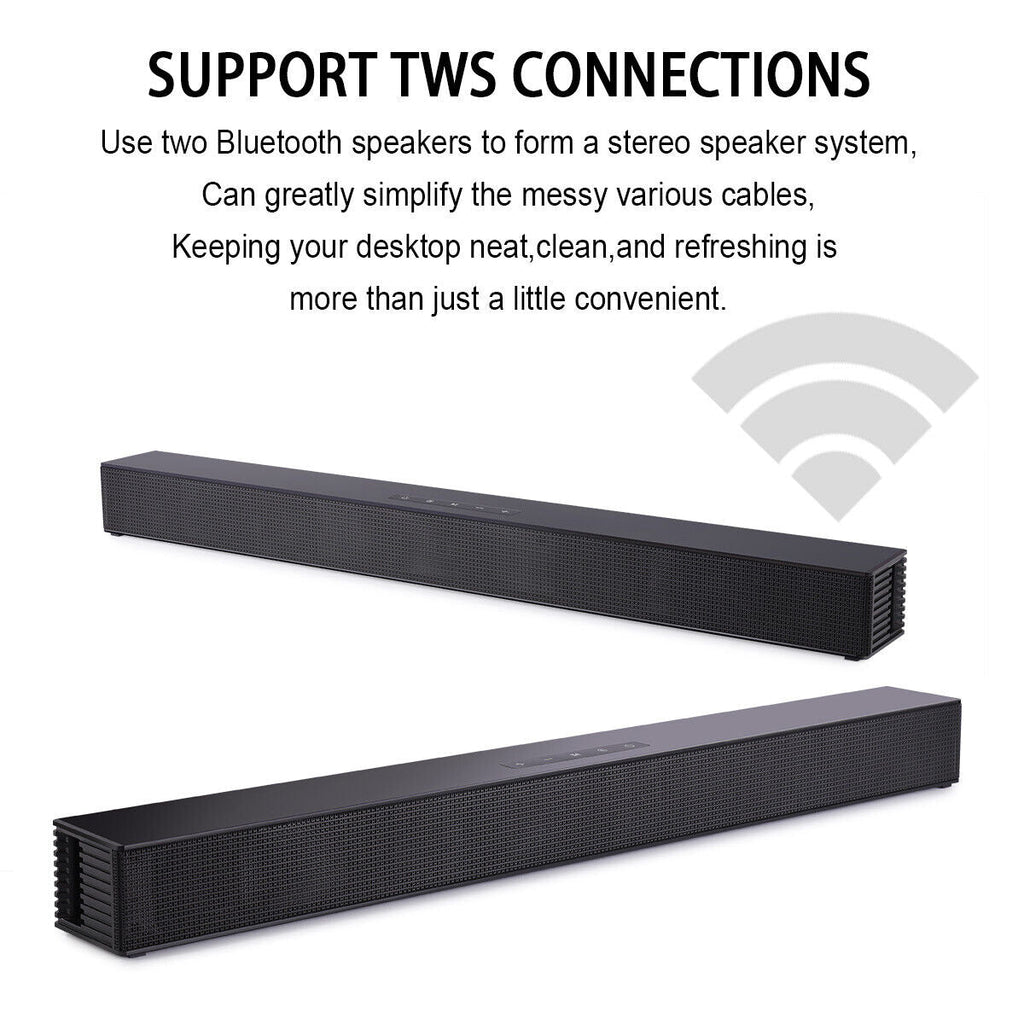 CJC Sound Bars for TV PC Gaming Monitor Sound Bar with Bluetooth 5.0/HDMI ARC/AUX/USB Bass Adjustable Wall Mountable